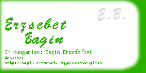 erzsebet bagin business card